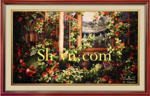 乡村风景画手工刺绣＝玫瑰园　30＝SHVN 2130- 125cm x 210cm (2)